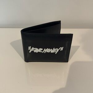 OFF WHITE ‘FOR MONEY’ BLACK LEATHER WALLET